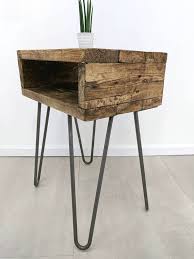 Rustic Bedside Table Noa Made Of Reclaimed Timber Natural Vintage Industrial Furniture Rustic Bedside Table Wooden Bedside Table