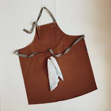 Chef Apron Kitchen Apron Restaurant Apron Canvas Fabric Two Pen Holes Hand Embroidery Name Tag Torchon Side Towel Handmade Apron Onluk Elde Nakis Nakis