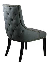 R 1355 Tufted Back Grey Dining Chair With Antique Brass Nail Head Gray Dining Chairs Chair Dining Chairs