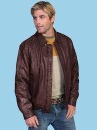 Scully Leather Mens Premium Lambskin Zip Front Jacket Chocolate Lambskin Jacket Lambskin Leather Jacket Leather Jacket Men
