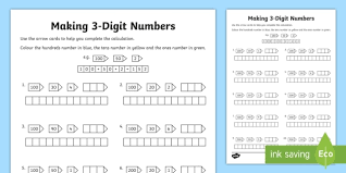 making 3 digit numbers worksheet worksheet teacher made