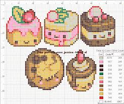 Free Charts Cupcakes Kawaii Cross Stitch Cross Stitch Patterns Beaded Cross Stitch