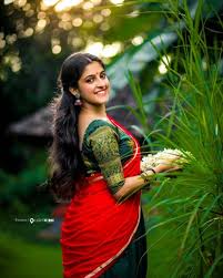 Indian actress pragya jaiswal stills in traditional blue saree. Malayalam Actress Meenakshi Dinesh Stills In Half Saree