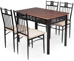 And i would recommend this kitchen table and chairs to family. Buy Tangkula 5 Piece Dining Table And Chairs Set Vintage Retro Wood Top Metal Frame Padded Seat Dining Table Set Home Kitchen Dining Room Furniture Online In Vietnam B07jmv6nl1