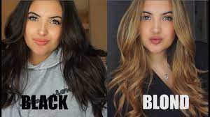 FROM BLACK TO BLONDE HAIR! - YouTube