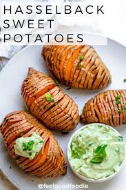 Hasselback Sweet Potatoes Recipe Hasselback Sweet Potatoes Sweet Potato Recipes Recipes