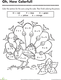 Color The Peacock Worksheet Education Com Classroom Themes Numbers For Kids Math For Kids