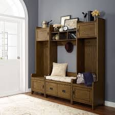 This bench and matching shelf add usability without taking up a ton of space. Crosley Kf60006co Fremont 4 Piece Entryway Set 2 Towers Bench Shelf In Coffee Brown
