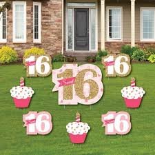 Custom wood counter desk home bar island kitchen retail | etsy. Big Dot Of Happiness Sweet 16 Yard Sign And Outdoor Lawn Decorations 16th Happy Birthday Party Yard Signs Set Of 8 Target