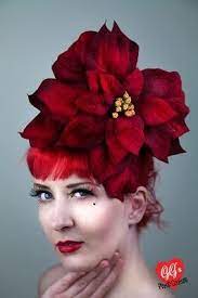 Giant Poinsettia Flower Fascinator Fascinator Flower Fascinator Flower Headpiece