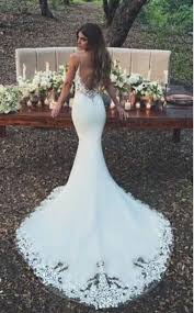 Details About Spaghetti Straps Sheath Lace Wedding Dress