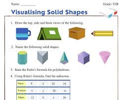 As they exist so many shapes, our exceptional solid figures some of the solid shapes, attributes and names you'll get to see in our free printable 3d printable shapes worksheets for kindergarten include Visualising Solid Shapes Class 8 Worksheets Printable