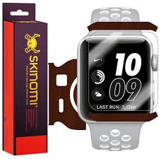 Skinomi Techskin Apple Watch Nike Screen Protector 42mm Dark Wood Full Body Skin With Free Lifetime Replacement Fr Apple Watch Apple Watch Nike Body Skin