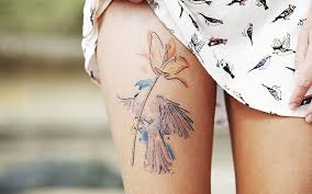 Blue band tattoo on legs and arms. Hd Wallpaper Women Tattoos Women Tattoos Legs Skirt Birds Art And Craft Wallpaper Flare