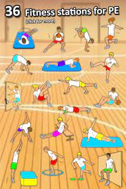 Fitness Circuit Station Cards 36 Pe Activities For Elementary Middle School Pe Activities Physical Education Games Physical Education Activities