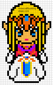Minecraft Pixel Art Templates Princess Zelda Pixel Art Minecraft Pixel Art Pixel Art Templates