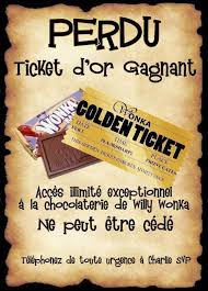 Affiche Ticket D Or Charlie Charlie Et La Chocolaterie Affiches Droles Chocolaterie