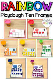 Rainbow Playdough Ball Ten Frames Counting 1 20 Math Activity Easy Math Activities Math Activities Preschool Math Centers Kindergarten
