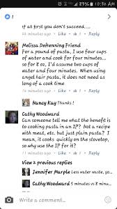 Pasta To Water Ratio With Cook Time Instant Pot Recipes Cooking For Four Instant Pot