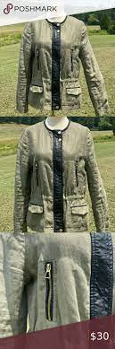 Zara Trafaluc Olive Green Faux Leather Jacket M Green Faux Leather Jacket Faux Leather Jackets Zara