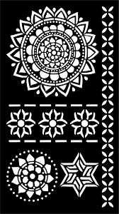 Henna Temporary Tattoo Body Art Stencil Henna Stencils Tattoo Stencils Henna Tattoo Stencils