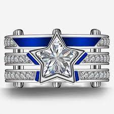 Cool White Star Shaped Cz Inlaid 925 Sterling Silver Women And Men S Ring Dallas Cowboys Rings Dallas Cowboys Jewelry Dallas Cowboys Hats