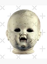 Spooky Vintage Scary Evil Doll Head from Hell" Greeting Card for Sale by  Drummer1962