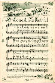 O Come All Ye Faithful Christmas Sheet Music Christmas Printables Vintage Christmas