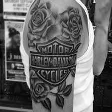Clearly defined and well shaded emphasis of the engine's components makes this a standout black and gray style tattoo. Top 30 Harley Davidson Tattoos For Men