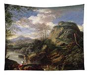 Mountain Landscape With Figures Painting By Salvator Rosa