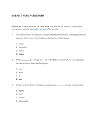 English Tertiary Exercise Tutorial Question Subject Verb Agreement Ex Subject Verb Agreement Studocu