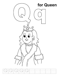 Q For Queen Coloring Page With Handwriting Practice Kids Handwriting Practice Abc Coloring Alphabet Coloring Pages