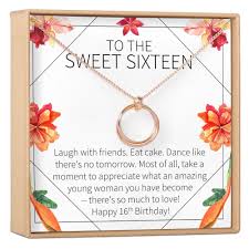 Buff strickland ©buff strickland photo by: Sweet 16 Gift Necklace Sweet Sixteen 16th Birthday Daughter Granddaughter Niece Friend 2 Linked Circles Dear Ava