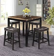 Amazon Com Bar Height Table And Chairs Set In 2020 Counter Height Dining Sets Kitchen Table Settings Dining Table Setting