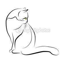 Illustrazione Di Contorno Del Gatto Seduto Illustrazione Arte Del Gatto Disegni Di Gatti