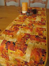 Vibrant Fall Leaves Table Runner Fall Table Runners Table Runners Quilted Fall Handmade Table Runner