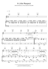 I try to discover a little something to make me sweeter oh baby refrain from breaking my heart i'm so in love with you i'll be forever blue that you give me no reason why you're making me work so hard that you give me no that you give me no that you give. A Little Respect Noten Erasure Klavier Gesang Gitarre