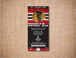 Chicago Blackhawks Invitation Sports Ticket Invitations Printable File Sports Ticket Invitation Sports Tickets Ticket Invitation