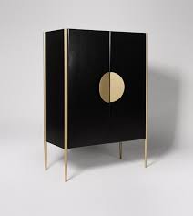 (192) — write a review. Soma Bar Cabinet Contemporary Style In Black Brass Swoon