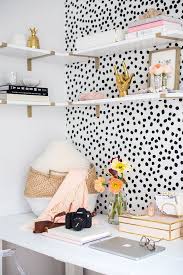 Black And White Polka Dot Wallpaper In Room Black And White Office White Black And Gold Office Spotted Wallpaper Bedroom Wallpaper Black And White Wallpaper Bedroom Spotted Wallpaper