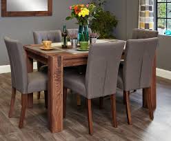Baumhaus Shiro Walnut Dining Set 6 Flare Back Slate Chairs Oak Dining Sets Dining Table Gray Dining Chairs
