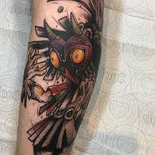 Skull kid tattoo on my calf. Pin By Kamila Pracuch On Tatuaze Tattoos For Kids Gaming Tattoo Zelda Tattoo