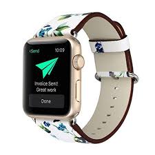 White Apple Watch Strap With Flowers 38mm Apple Watch Band Apple Watch Strap Apple Watch Wristbands