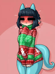 Rule 34 - 1futa Autopaizuri Big Penis Big Thighs Black Hair Blue  (limebreaker) Blue Body Blush Bottomless Bulge Christmas Clothing Futanari  Holding Clothing Huge Cock Limebreaker Looking Embarrased Penis Visible  Through Clothing