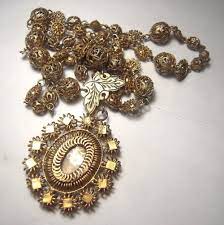 Philippines Antique Gold Plated Silver Tambourine Necklace Heirloom Piece Ebay Handcrafted Artisan Jewelry Artisan Jewelry Jewelry