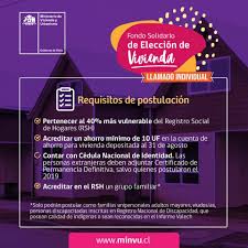 Para ser estudiado y criticado. Minvu Requisitos Para Postular Al Subsidio Del Fondo Solidario De Eleccion De Vivienda Ds49 Este 22 De Septiembre Comenzaran Las Postulaciones Al Llamado Individual Del Fondo Solidario De Eleccion De