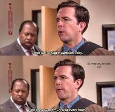 I Love How Andy Adopted Michael S Hatred For Toby Toby The Office The Office Andy Office Jokes