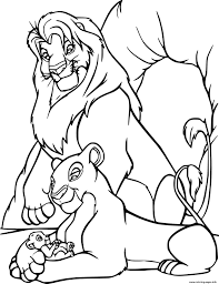 Cat colouring pages activity village. Mufasa And Sarabi With Simba Coloring Pages Printable