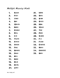 Multiple Meaning Words Pdf Google Drive Multiple Meaning Words Multiple Meaning Words Activities Teaching Reading Skills