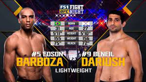 Latest on beneil dariush including news, stats, videos, highlights and more on espn. Edson Barboza Vs Dariush Full Fight Video Ufc Fn 106
